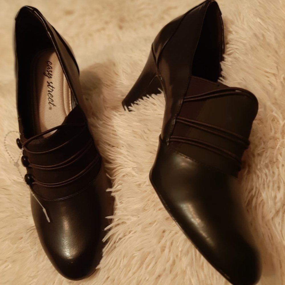 Easy Street, 9.5, black, work shoes, padded insole